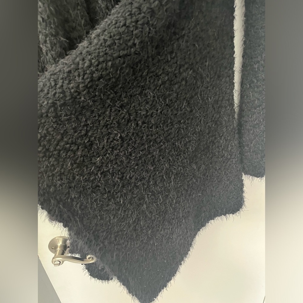 Fashion Nova Black Off-the-Shoulder Cozy Cardigan - Picture 9 of 11